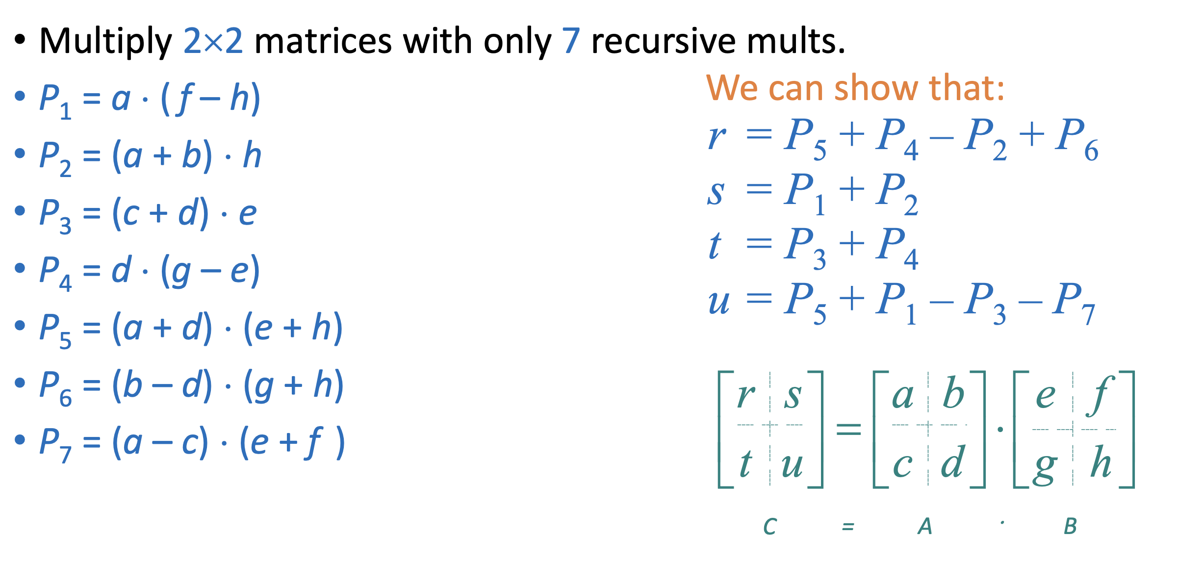 Strassen&#39;s Algorithm